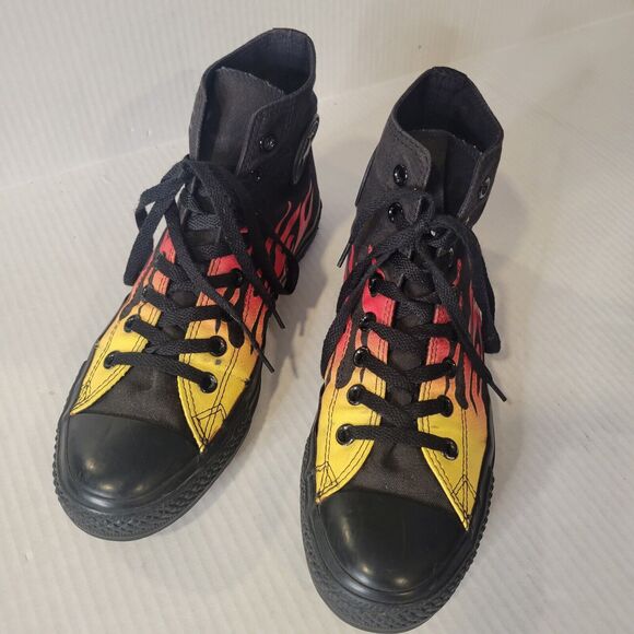 Converse Chuck Taylor All Star high flames canvas sneaker shoes mens 8 womens 10 - Picture 2 of 10